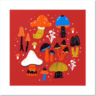 Cute autumn mushrooms Posters and Art